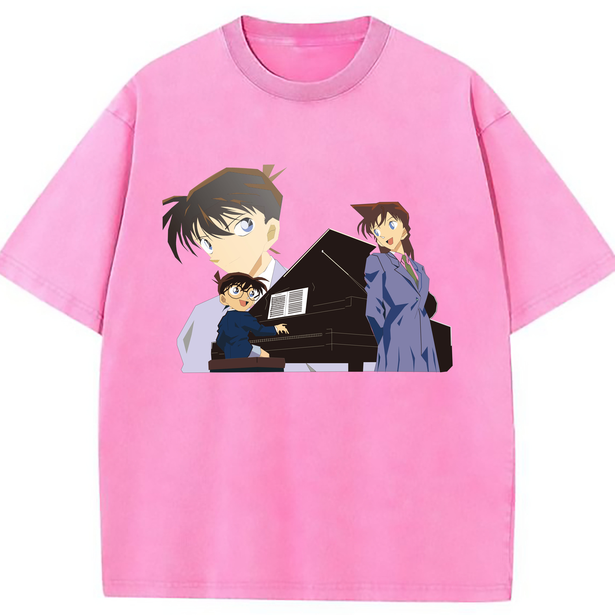 （画像用） 名探偵コナン 毛利 蘭 もうり らん、モーリ ラン Detective Conan Rachel Moore 綿100% ヴィンテージ風 半袖Tシャツ（フロントプリント）